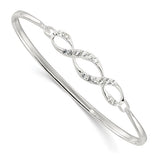 Silver & CZ Twist Bangle Bracelet