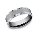 THE OFFICER - Tantalum Grey Metals Texture Men's Wedding Band