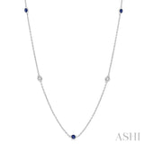 Diamond & Sapphire Station Necklace