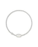 Kendra Scott Grayson Silver Stretch Bracelet in Ivory Mother-of-Pearl