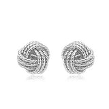 Silver Twisted Love Knot Earrings