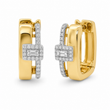 Le Vian® Vanilla Diamonds® Honey Gold® Baguette Halo Huggie Earrings