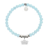 HELP Collection: Lotus Charm with Aqua Crystal Charity Bracelet