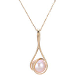 Gold Swirl Pearl Dangle Pendant