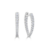 1/2ctw Diamond V-Shape Hoop Earrings