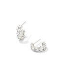 Kendra Scott Cailin Silver Crystal Huggie Earrings in White Crystal