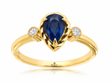 Sapphire & Diamond Three-Stone Ring