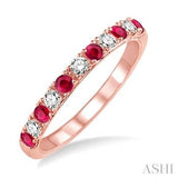 Ruby and Diamond Stackable Band in 14K Rose Gold