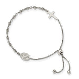 Silver Miraculous Medal Adjustable Bracelet