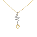Diamond Heartbeat Dangle Pendant