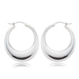 Silver Plain Shell Hoops