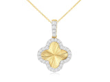 Fluted Diamond Clover Pendant