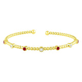 Ruby & Diamond Beaded Flex Bangle