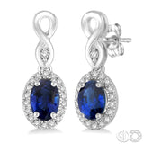 Sapphire & Diamond Halo Earrings