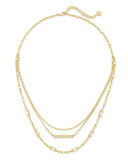 Kendra Scott Addison Triple Strand Necklace in Gold