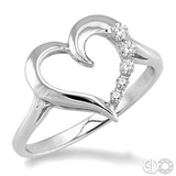 Journey Heart Shape Silver Diamond Fashion Ring