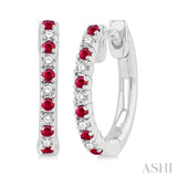 Ruby & Diamond Huggie Earrings