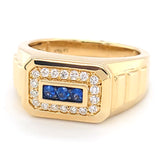 Le Vian Men's Honey Gold, Blueberry Sapphire & Vanilla Diamonds Ring