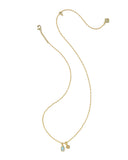 Kendra Scott Mini Elisa and Dira Gold Necklace in Blue Lab-Grown Opal