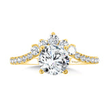 Chevron-Shaped Diamond Semi-Mount Engagement Ring