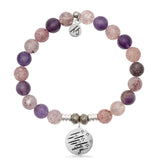 Super 7 Stone Bracelet with Birthday Wishes Sterling Silver Charm