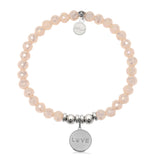 Love Paw Charm with Beige Crystal Charity Bracelet