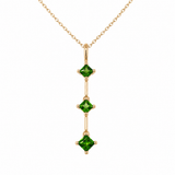 Chrome Diopside 3-Stone Dangle Pendant