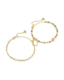 Kendra Scott Mini Elisa and Abbie Set of 2 Delicate Chain Bracelets in Multi Mix
