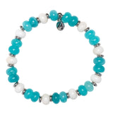 Soulful Collection- Amazonite with Beige Jade Gemstone Bracelet