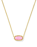 Kendra Scott Elisa Gold Short Pendant Necklace in Carnation Kyocera Opal