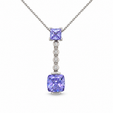 Purple & White CZ Dangle Pendant