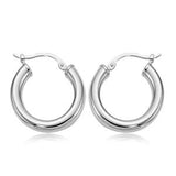 Silver 18mm Tube Hoop Earrings