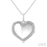 Silver & Diamond Heart Shape Locket