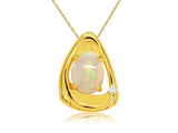 Opal & Diamond Freeform Pendant