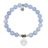 Prayers Collection: Sky Blue Jade Gemstone Bracelet with Prayers of Angels Sterling Silver Charm