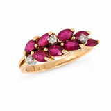 Ruby & Diamond Leaf Ring