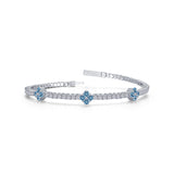 Lafonn Flexible Simulated Blue Topaz Accent Tennis Bracelet, 6.8