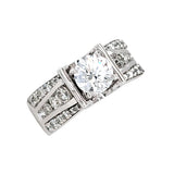 Diamond 3-Row Semi-Mount Engagement Ring