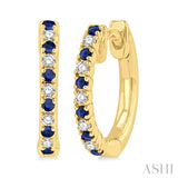 Sapphire & Diamond Huggie Earrings
