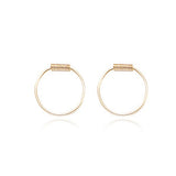 Gold 12mm Sleeper Hoop Earrings