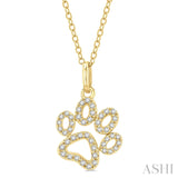 Dog Paw Petite Diamond Fashion Pendant