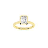 2ct Radiant Lab-Grown Diamond Bezel Solitaire Ring