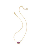 Kendra Scott Elisa Gold Short Pendant Necklace in Dark Lavender Kyocera Opal