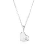 Heart Pendant with Round Diamond Accent