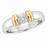 Two-Tone Diamond Solitaire Ring