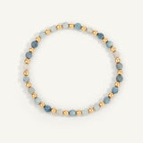 Dee Berkley Aquamarine & 14kt Gold Filled Harmony Gemstone Bead Bracelet - 4MM