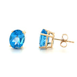 Swiss Blue Topaz Stud Earrings