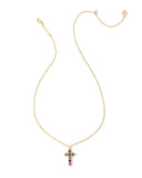 Kendra Scott Gracie Gold Cross Short Pendant Necklace in Multi Mix