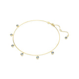 Swarovski Imber necklace, Round cut, Light blue, Gold-tone plated