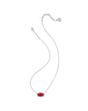 Kendra Scott Elisa Silver Pendant Necklace in Red Kyocera Opal